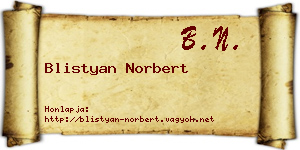 Blistyan Norbert névjegykártya