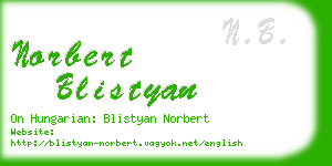 norbert blistyan business card